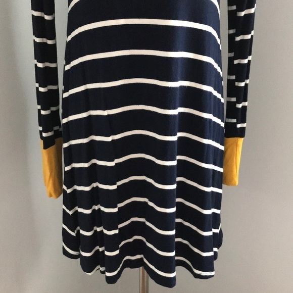 Nautical Navy Stripe Long Sleeve Dress - Picture 4 of 6